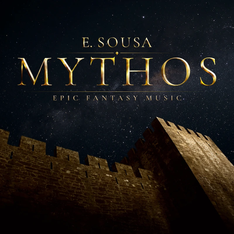 Cover artwork for the EP Mythos by E. Sousa, featuring Silves Castle in the Algarve, Portugal, beneath a starry sky